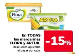 Carrefour Market Flora y Artua margarinas oferta