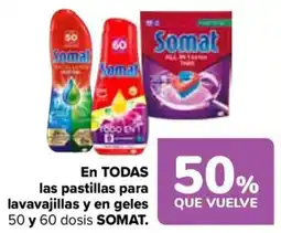 Carrefour Somat pastillas para lavavajillas y en geles oferta