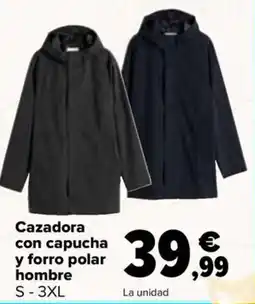 Carrefour Cazadora con capucha y forro polar hombre oferta