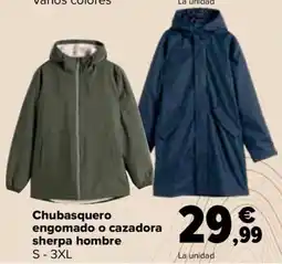 Carrefour Chubasquero engomado o cazadora sherpa hombre oferta
