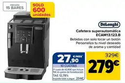 Carrefour DeLonghi cafetera superautomática ecam13.123.b oferta