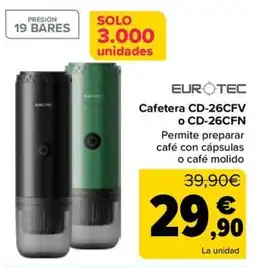 Carrefour Eurotec Cafetera CD-26CFV o CD-26CFN oferta