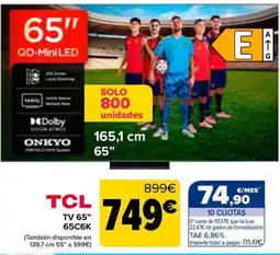 Carrefour Tcl tv 65" 65c6k oferta