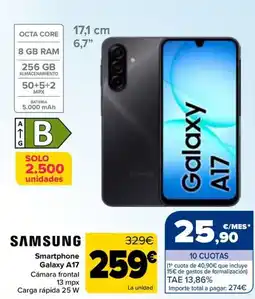 Carrefour samsung smartphone galaxy a17 oferta