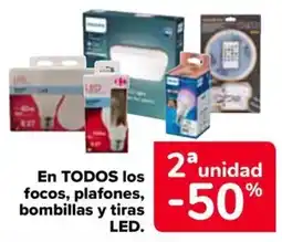Carrefour En todos los focos, plafones, bombillas y tiras led. oferta