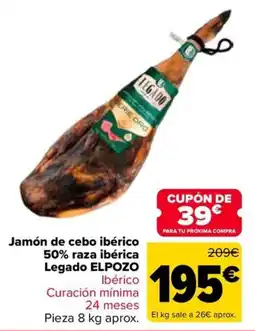 Carrefour Market Legado ELPOZO Jamón de cebo ibérico oferta