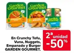 Carrefour Market Garden Gourmet crunchy tofu, vuna, nuggets, empanado y burger oferta