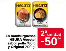 Carrefour Market Heura hamburguesas Vegetal sabor pollo y Original oferta