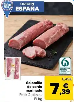 Carrefour Market Solomillo de cerdo marinado oferta