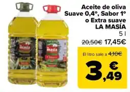 Carrefour Market La Masía aceite de oliva suave 0,4° sabor 1° o extra suave oferta