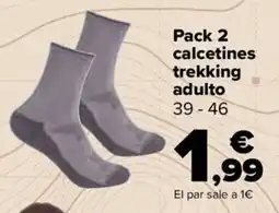 Carrefour Pack 2 calcetines trekking adulto oferta