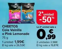 Carrefour Market Cheetos Cola Vainilla o Pink Lemonade oferta