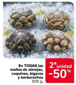 Carrefour Market Almejas coquinas bígarrs berberechos oferta