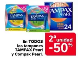 Carrefour Market Tampax Pearl y Compak Pearl oferta
