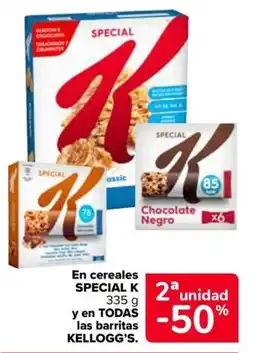 Carrefour Market Kellogg's special k en cereales y en todas las barritas oferta