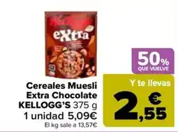 Carrefour Market Kellogg's Cereales Muesli Extra Chocolate oferta