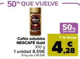 Carrefour Market Nescafe Gold cafés solubles oferta