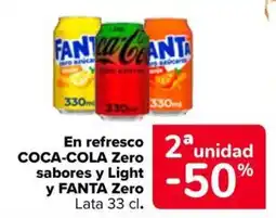 Carrefour Market Coca-Cola Zero sabores y Light y Fanta Zero oferta