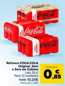 Carrefour Market Coca-Cola Original, Zero o Zero sin Cafeína oferta