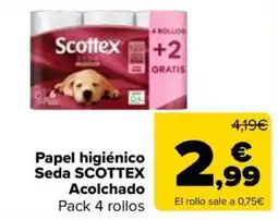 Carrefour Market Scottex papel higiénico seda acolchado oferta