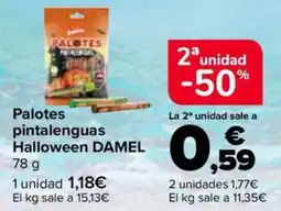 Carrefour Market Damel palotes pintalenguas halloween oferta