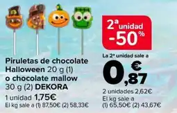 Carrefour Market Dekora piruletas de chocolate halloween oferta