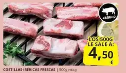 Supermercados MAS Costillas ibéricas frescas oferta