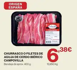 Supercor Campomayor - churrasco o filetes de aguja de cerdo iberico oferta