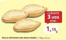 Supermercados MAS Bollo - artesano 28% masa madre oferta