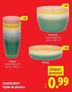 Ocine Silvercrest - vajilla de plastico oferta