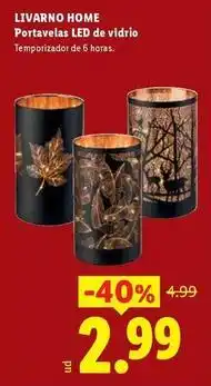 Ocine Livarno home - portavelas led de vidrio oferta