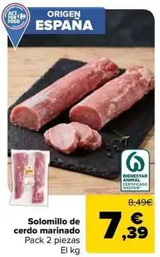 Carrefour Solomillo de cerdo marinado oferta