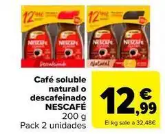 Carrefour Nescafé - café soluble natural o descafeinado oferta
