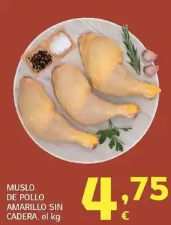 HiperDino Muslo de pollo amarillo sin cadera oferta