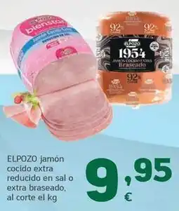 HiperDino Elpozo - jamon cocido extra reducido en sal o extra braseado oferta
