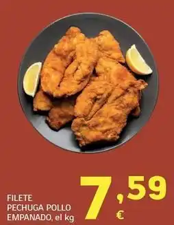 HiperDino Filete pechuga pollo empanado oferta