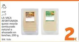 HiperDino La vaca afortunada - queso mezcla semicurado natural o ahumado en lonchas oferta