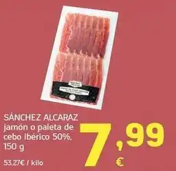 Sánchez alcaraz - jamon o paleta de cebo iberico 50%
