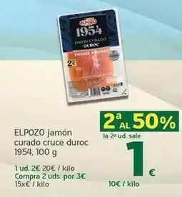 HiperDino Elpozo - jamon curado cruce duroc oferta