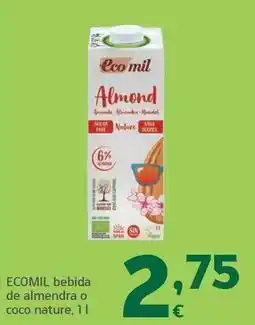 HiperDino Ecomil - bebida de almendra o coco oferta