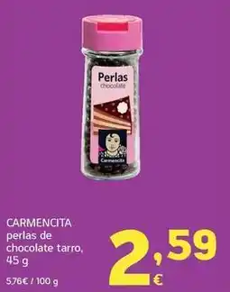 HiperDino Carmencita - perlas de chocolate tarro oferta