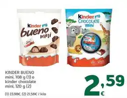 HiperDino Kinder - bueno mini o chocolate mini oferta