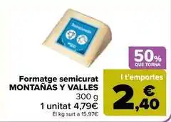 Carrefour Market Valles - formatge semicurat oferta