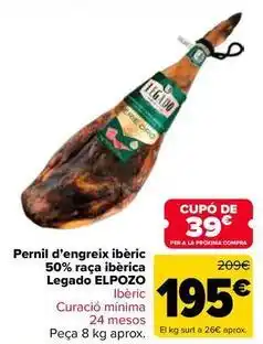 Carrefour Market Legado elpozo - pernil d'engreix iberic 50% raca iberica oferta
