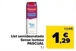 Carrefour Market Pascual - llet semidesnatada sense lactosa oferta