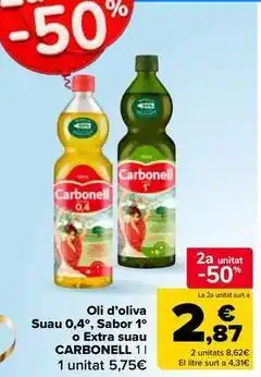 Carrefour Market Carbonell - oli d'oliva suau 0,4o sabor 1° o extra suau oferta