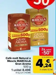 Carrefour Market Marcilla - cafe molt natural o mescla gran aroma oferta