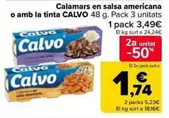Carrefour Market Calvo - calamars en salsa americana o amb la tinta oferta