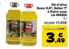 Carrefour Market La masía - oli d'oliva suau 0,4o sabor 1o o extra suau oferta
