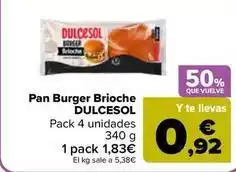 Carrefour Market Dulcesol - pan burger brioche oferta